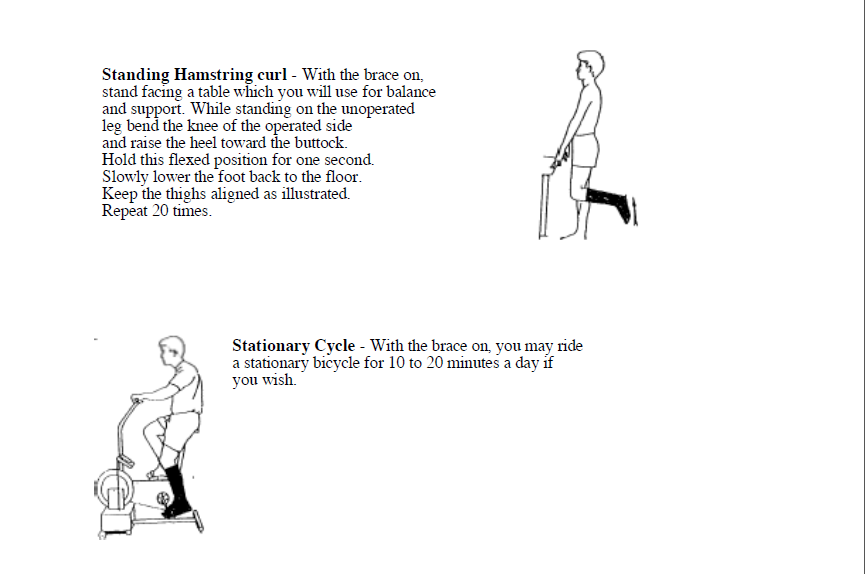 Exercises weeks 3-8 post-Op